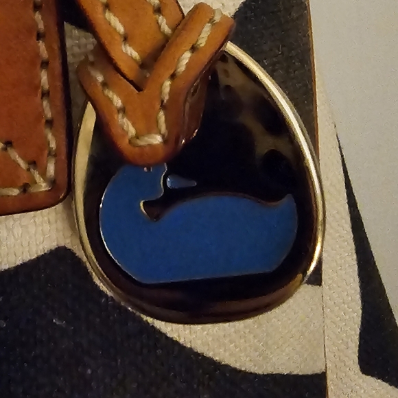 Dooney & Bourke Vintage Giraffe Shopper tote in canvas with leather trim EUC - Picture 7 of 15